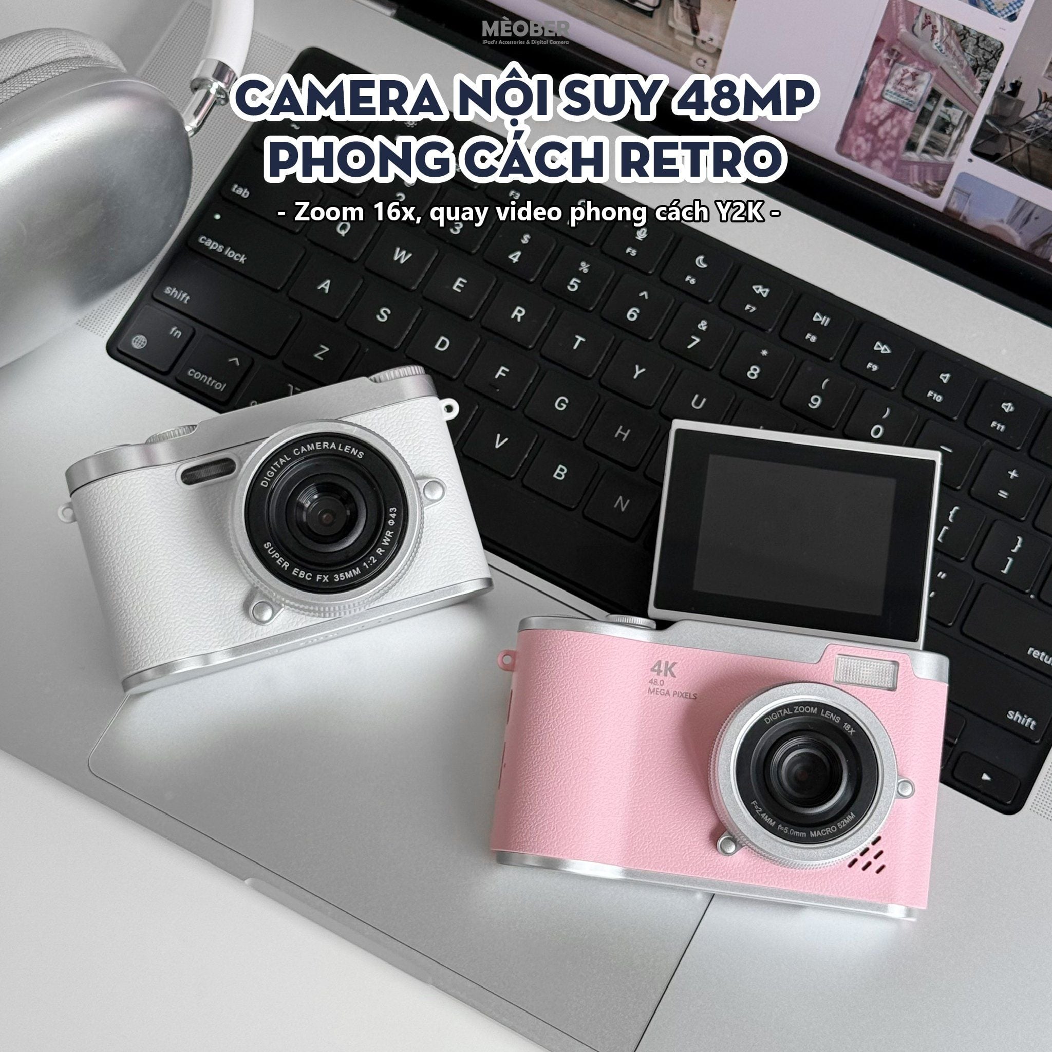  [Tặng thẻ nhớ] Máy ảnh kĩ thuật số digital CCD Play Camera - quay, chụp vintage, nhỏ gọn phong cách Children Y2K tích hợp nghe nhạc, chơi game by MèoBer 