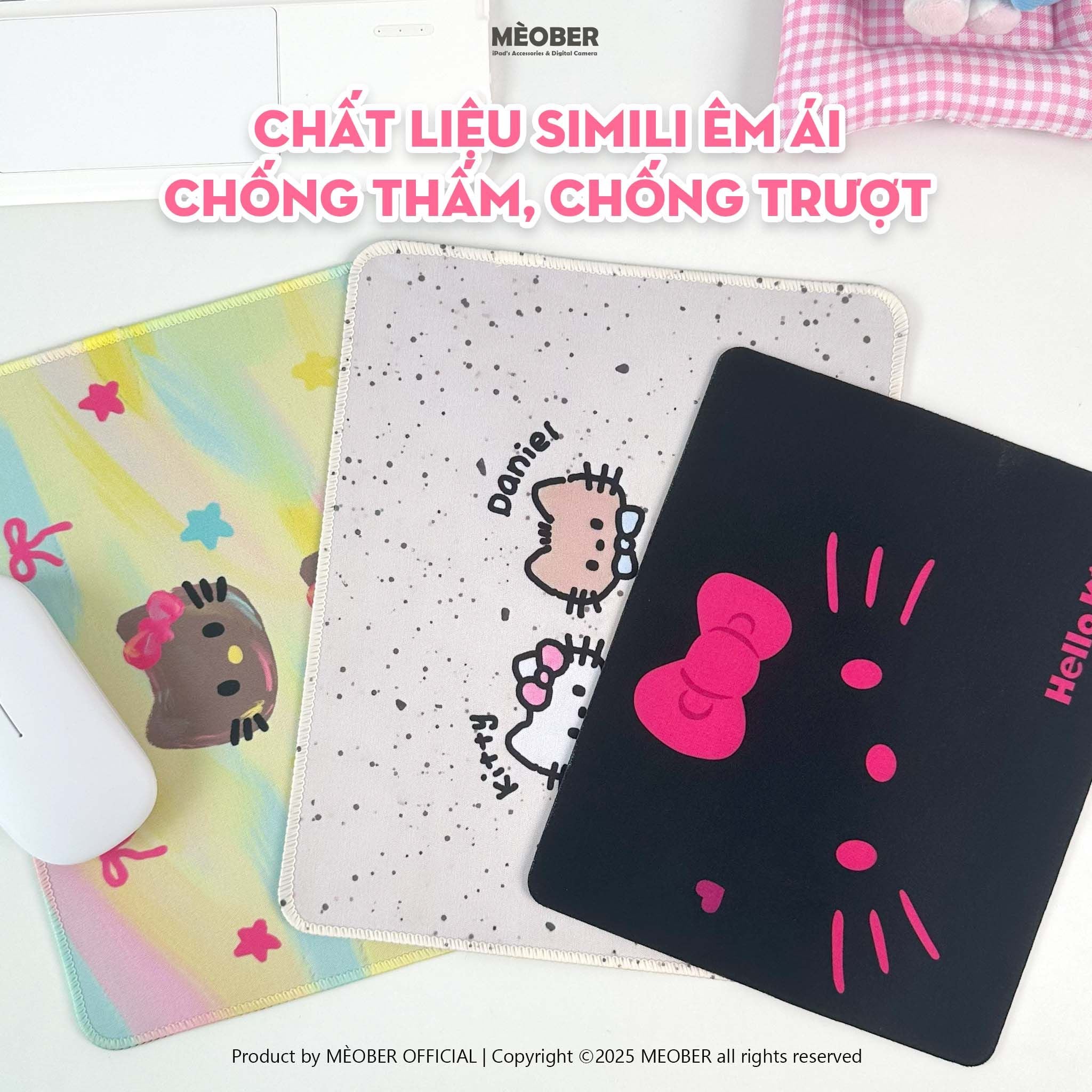  Lót Chuột Máy Tính Hello Kitty Phong Cách Dễ Thương, Chống Thấm Chống Trượt 2.0 - MEOBER.VN 