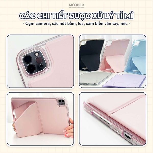  Ốp lưng iPad kiêm giá đỡ Basic Flexible Stand - Có chân đứng xoay ngang dọc, Chống sốc, va đập, Chống trầy xước by MèoBer 