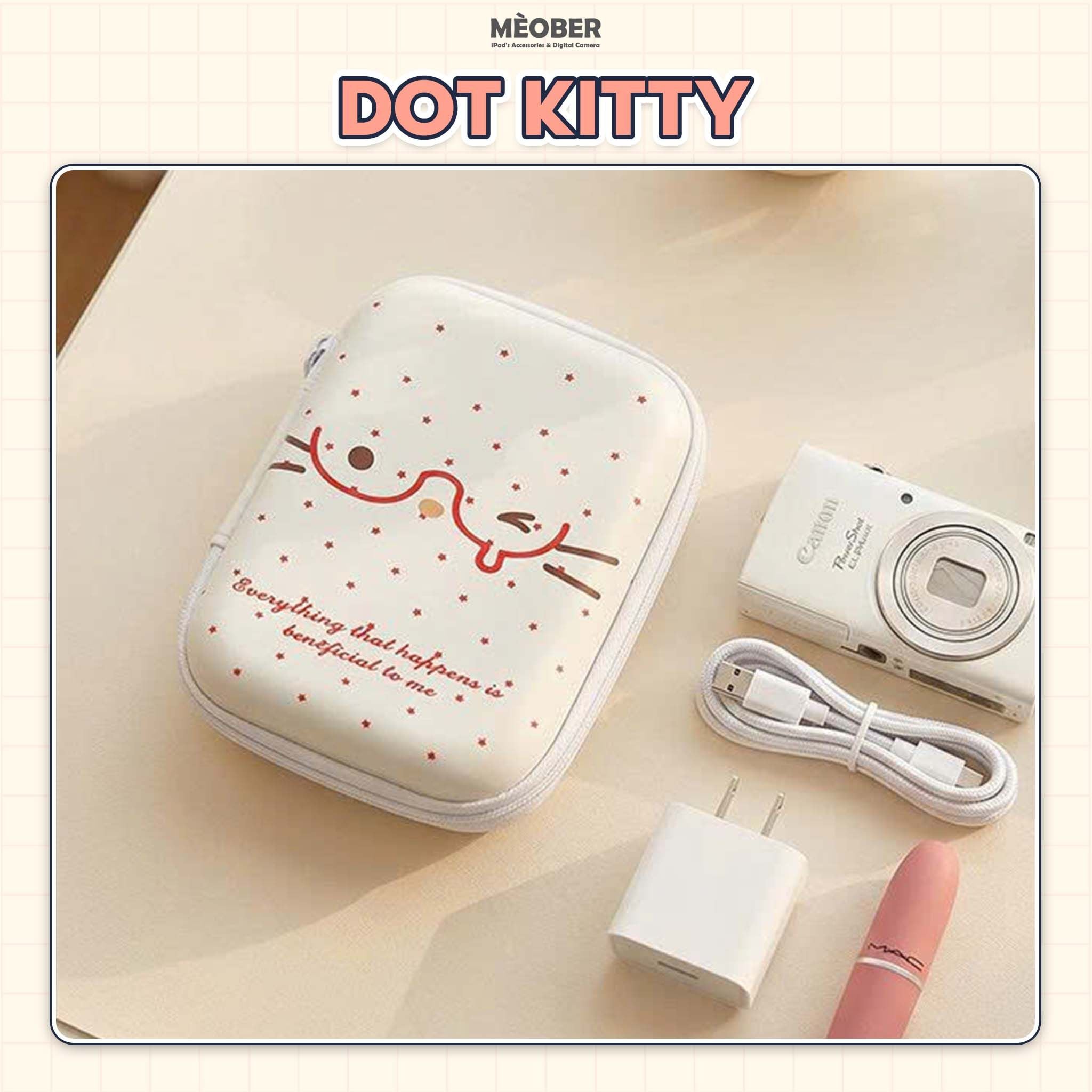  Túi đựng máy ảnh kĩ thuật số đa năng - Thiết kế họa tiết cute, chia ngăn thông minh bảo vệ tối đa cho digicam by MèoBer 