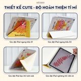  Bao da iPad Cute Origami PMART khe bút cố định gấp xếp xoay 360 cho Pro 11, Mini 6/7, Air 4/5/6/7, Gen7/8/9/10/11, Pro M4 by MèoBer 