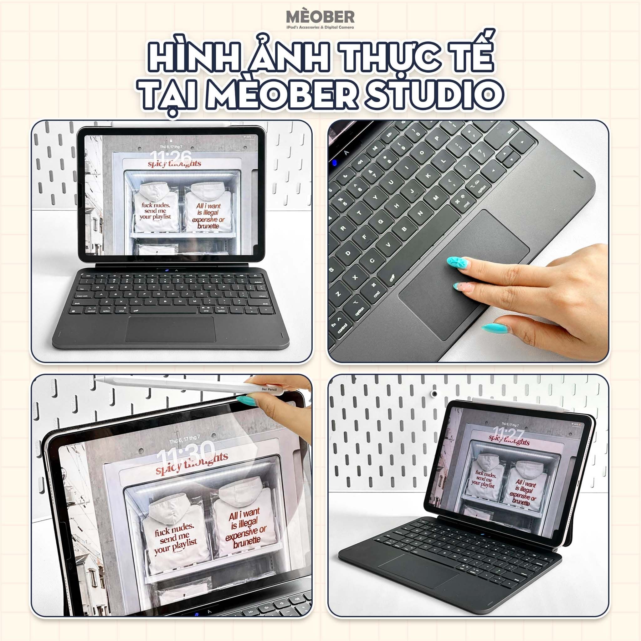  [2026] Bao Da Kèm Bàn Phím Magic Ultra Keyboard cho iPad by MèoBer dành cho iPad Pro, Air, 11inch, 12,9inch, M1 M2 M4 