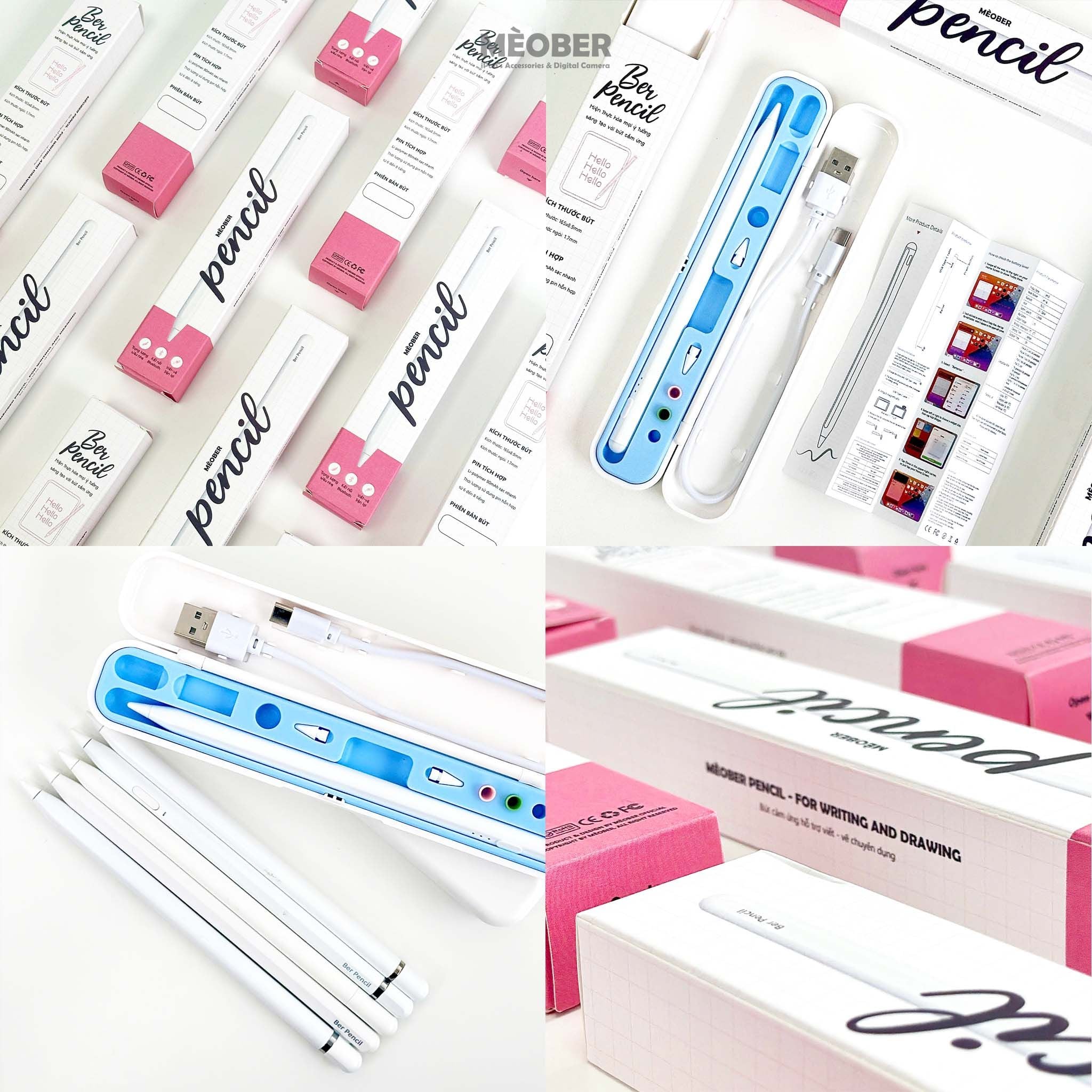  Bút cảm ứng BerPencil Pro dành cho iPad - Chống chạm nhầm, chuyển chữ viết thành văn bản, sạc nam châm by MèoBer 