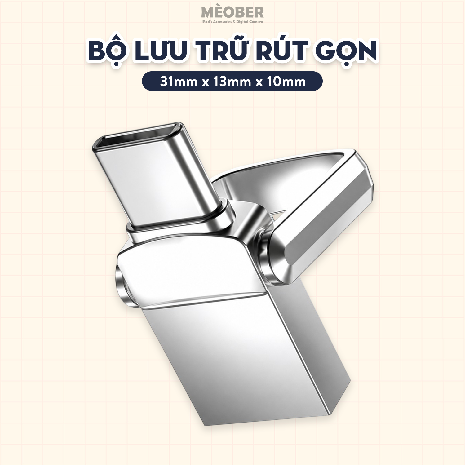  Bộ nhớ lưu trữ mở rộng di động cho điện thoại, iPad, Laptop - USB 3.0 FlashDrive Dual-Connect by MèoBer 