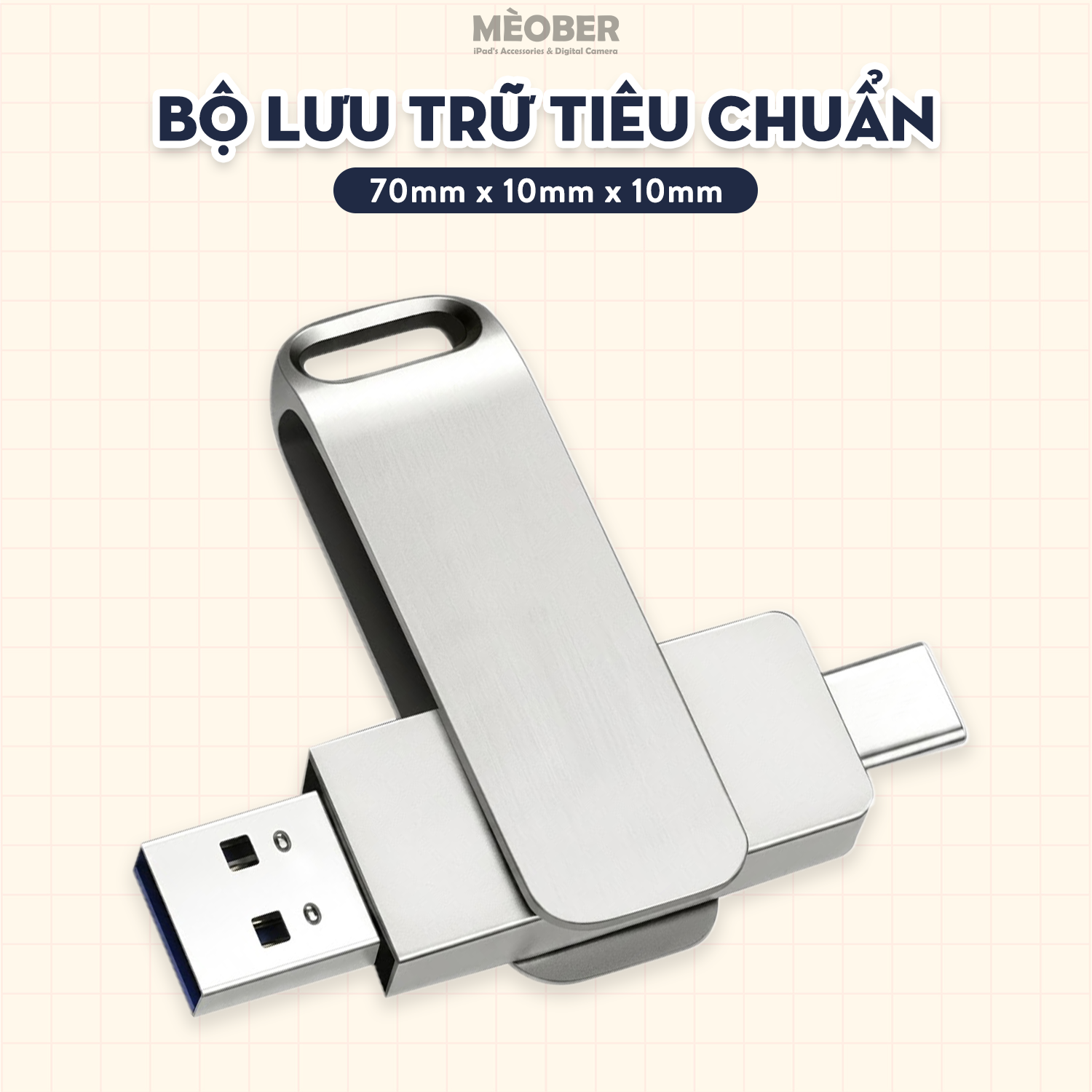  Bộ nhớ lưu trữ mở rộng di động cho điện thoại, iPad, Laptop - USB 3.0 FlashDrive Dual-Connect by MèoBer 