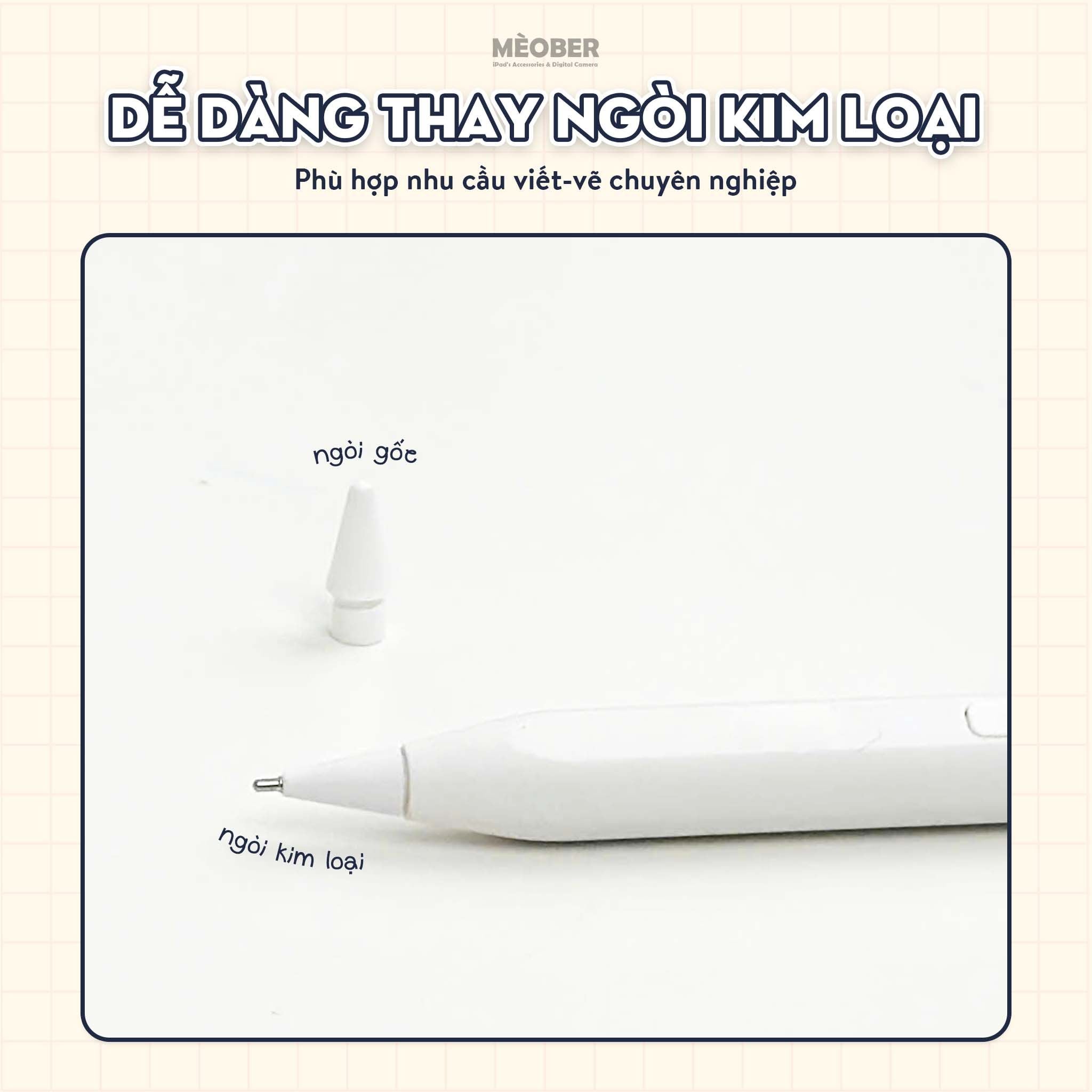  [2025] Bút cảm ứng BerPencil Pro M4/Air6 dành cho iPad - Chống chạm nhầm, scribble, sạc nam châm thế hệ mới by MèoBer 