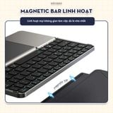 Bàn phím gập kiêm giá đỡ Foldable Keyboard dành cho iPad, Smartphone, Laptop, kết nối Bluetooth 3-in-1, stand cover tháo rời by MèoBer 