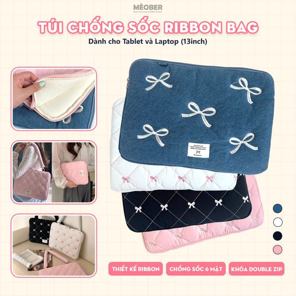  Túi chống sốc Ribbon Bag V2 cho iPad & Laptop - Thiết kế tinh tế họa tiết nơ dễ thương, phong cách nữ tính ngọt ngào by MèoBer 