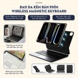  Bao Da Kèm Bàn Phím Magnetic Keyboard cho iPad Air 4/5/6/7, Pro 11 12,9, Pro M4, Gen 10/11 A16 by MèoBer 