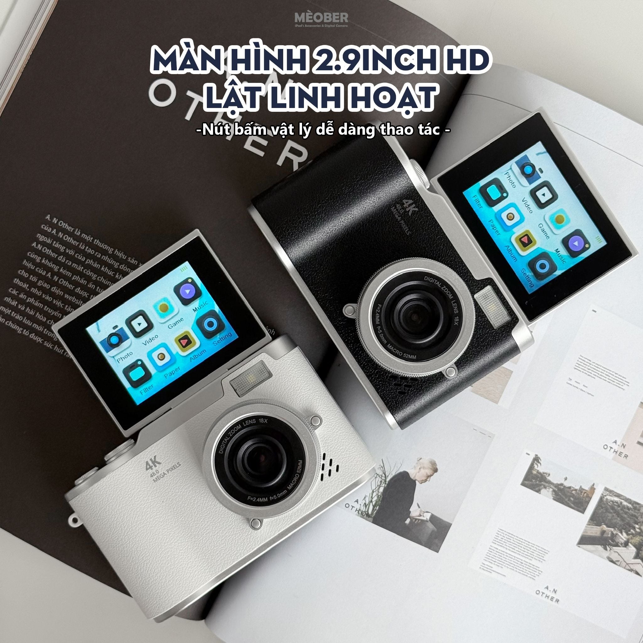  [Tặng thẻ nhớ] Máy ảnh kĩ thuật số digital CCD Play Camera - quay, chụp vintage, nhỏ gọn phong cách Children Y2K tích hợp nghe nhạc, chơi game by MèoBer 