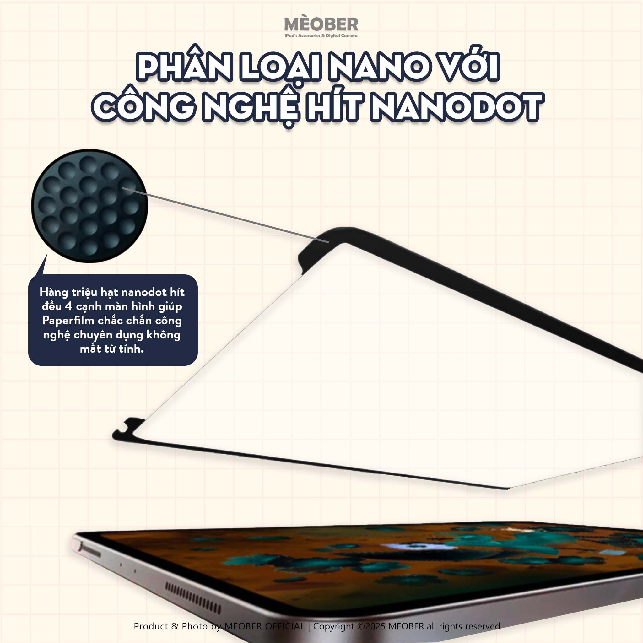 [Paperlike Tháo Rời] Dán màn hình iPad BerPaper Magnetic & Nano Paperfilm - Hỗ trợ tháo rời, tạo cảm giác viết bút dễ dàng by Meober 