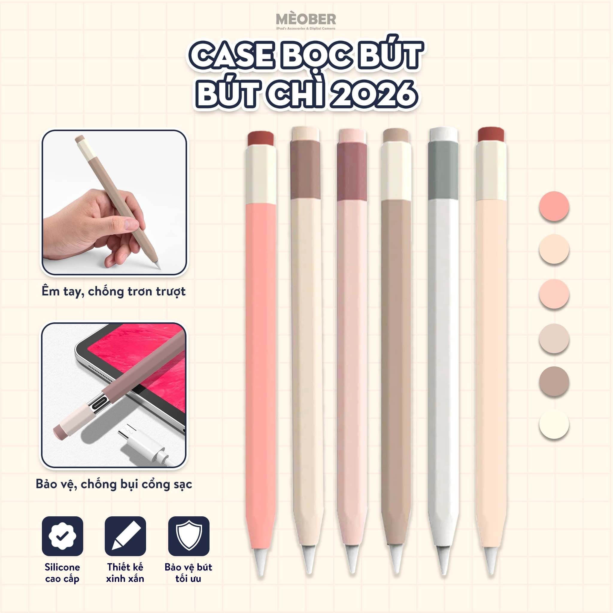  Case bọc bảo vệ bút Bút Chì by Mèober - Mỏng nhẹ, vừa khay đựng bút case iPad 