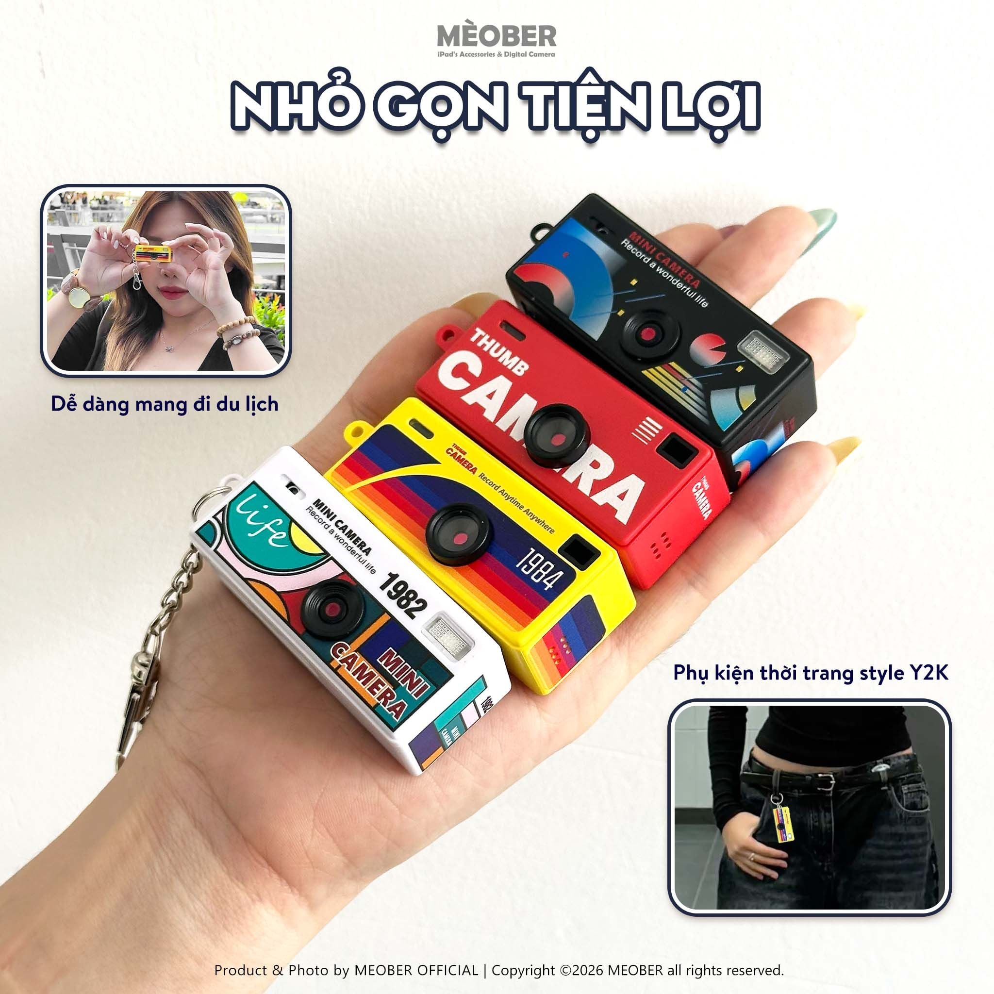  Máy ảnh kĩ thuật số digital Charmera Mini - quay chụp màu phim, màn hình lật, siêu mỏng nhỏ gọn by MèoBer 