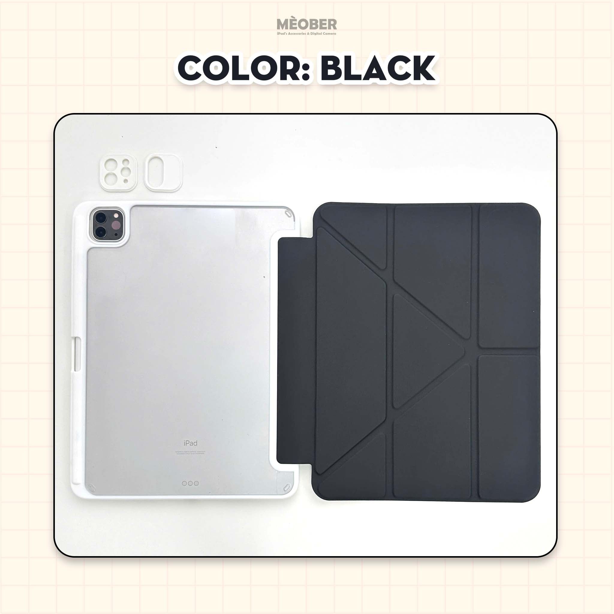  Bao da iPad Origami Pastel, gấp xếp xoay 360 cho Pro 11, Mini 6/7, Air 4/5/6/7, Gen10/11 A16, Pro M4 - lưng trong viền đồng màu by MèoBer 