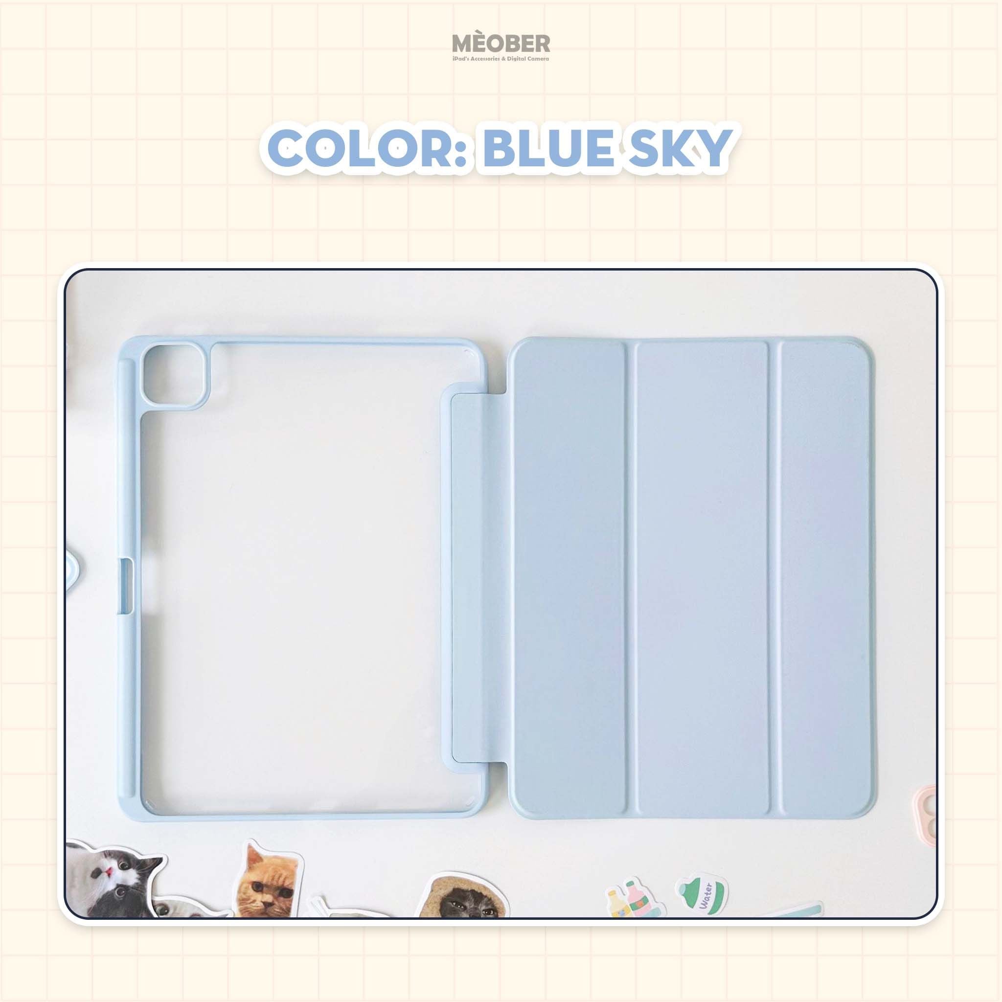  Bao da iPad Basic Acrylic tối giản, lưng trong suốt, chống vỡ, chống ố, cho Air4/5/6/7-Pro11-Gen5/6/7/8/9/10/11-ProM4 