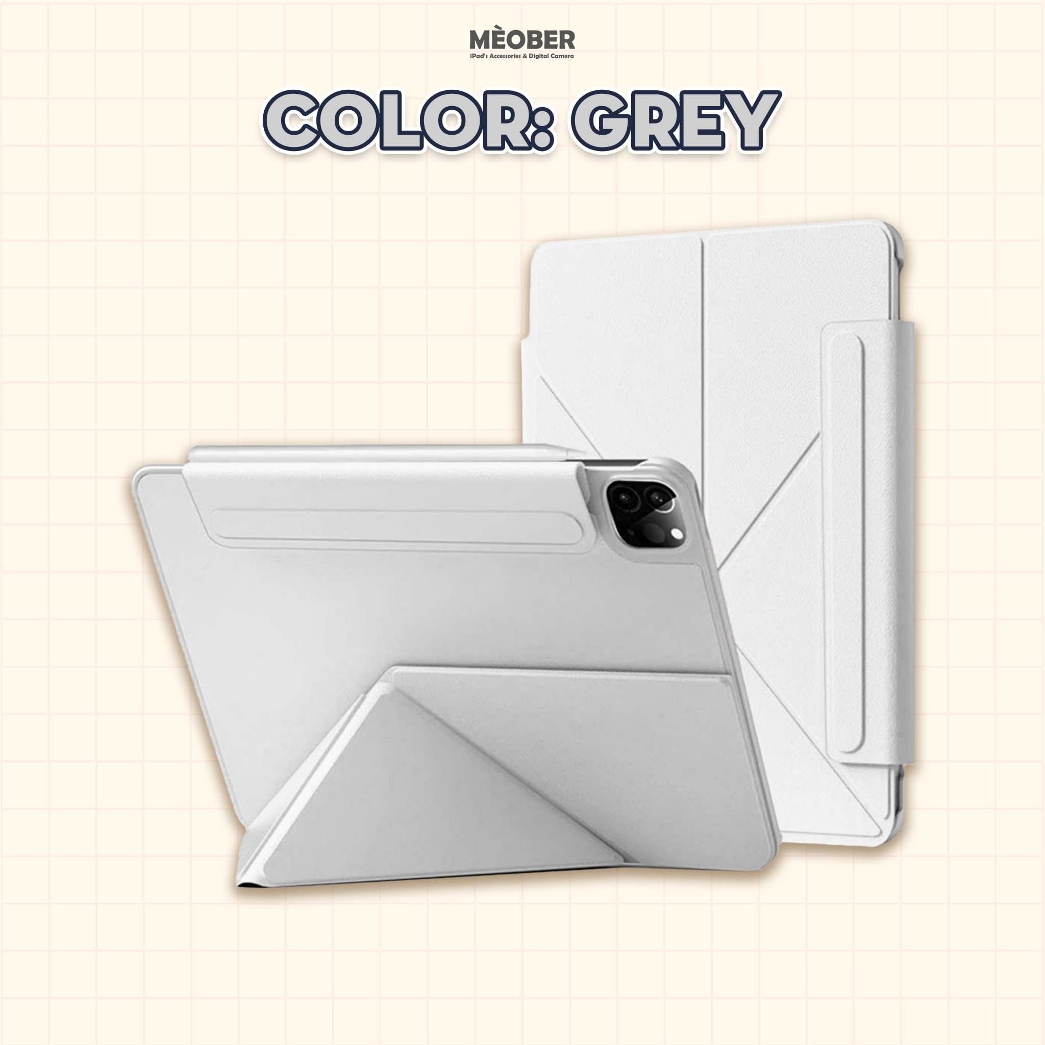  [2026] Bao da iPad nam châm Pyramid Slim Magnetic - Siêu mỏng hít lưng iPad, có viền bảo vệ dành cho Pro M1/M2, M4, Air 4/5/6, Gen 10/11 A16, Mini 6/7 by MèoBer 