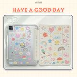  Bao da iPad Cute Origami Daily khe bút cố định gấp xếp xoay 360 cho Pro 11, Mini 6/7, Air 4/5/6/7, Gen7/8/9/10/11, Pro M4 by MèoBer 