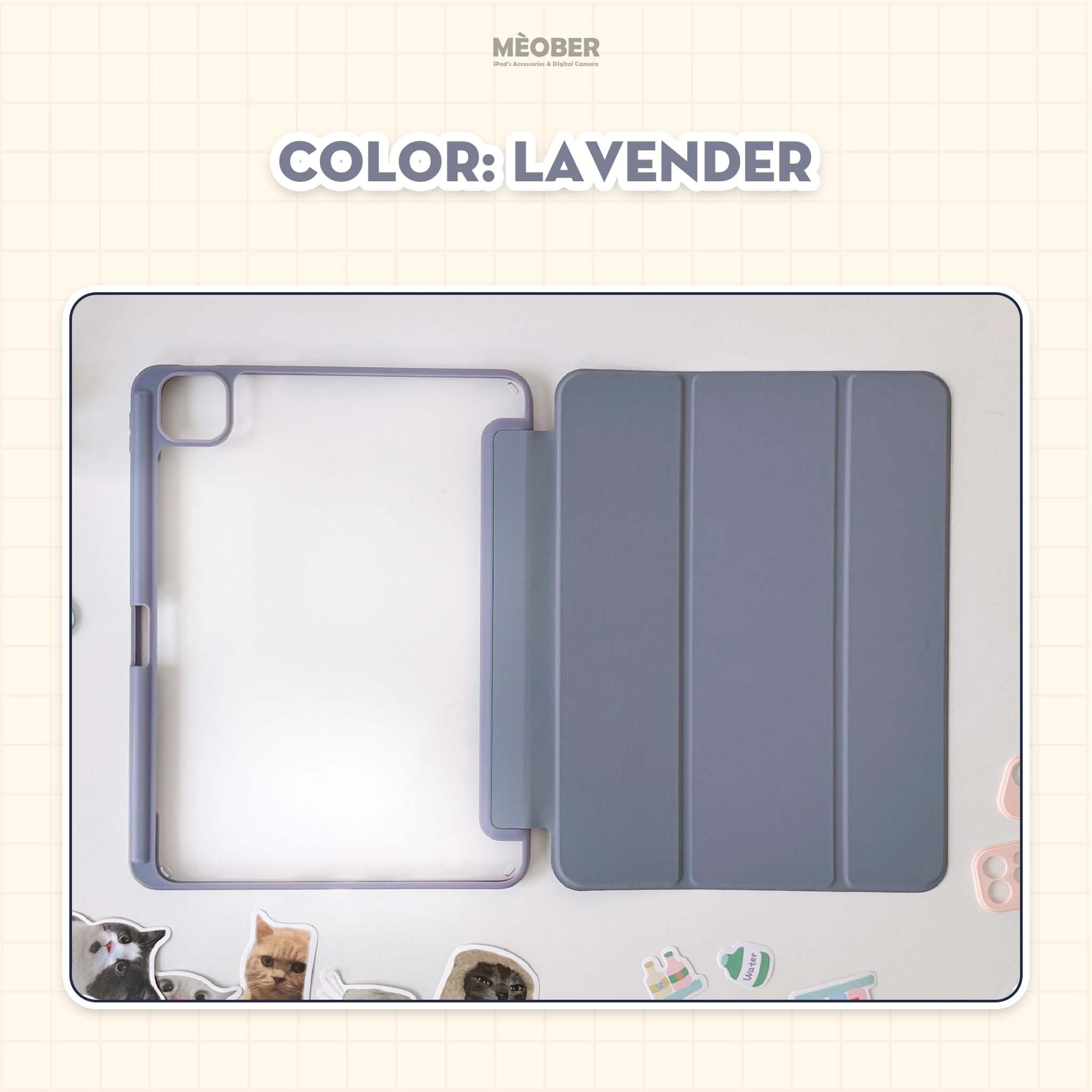  Bao da iPad Basic Acrylic tối giản, lưng trong suốt, chống vỡ, chống ố, cho Air4/5/6/7-Pro11-Gen5/6/7/8/9/10/11-ProM4 