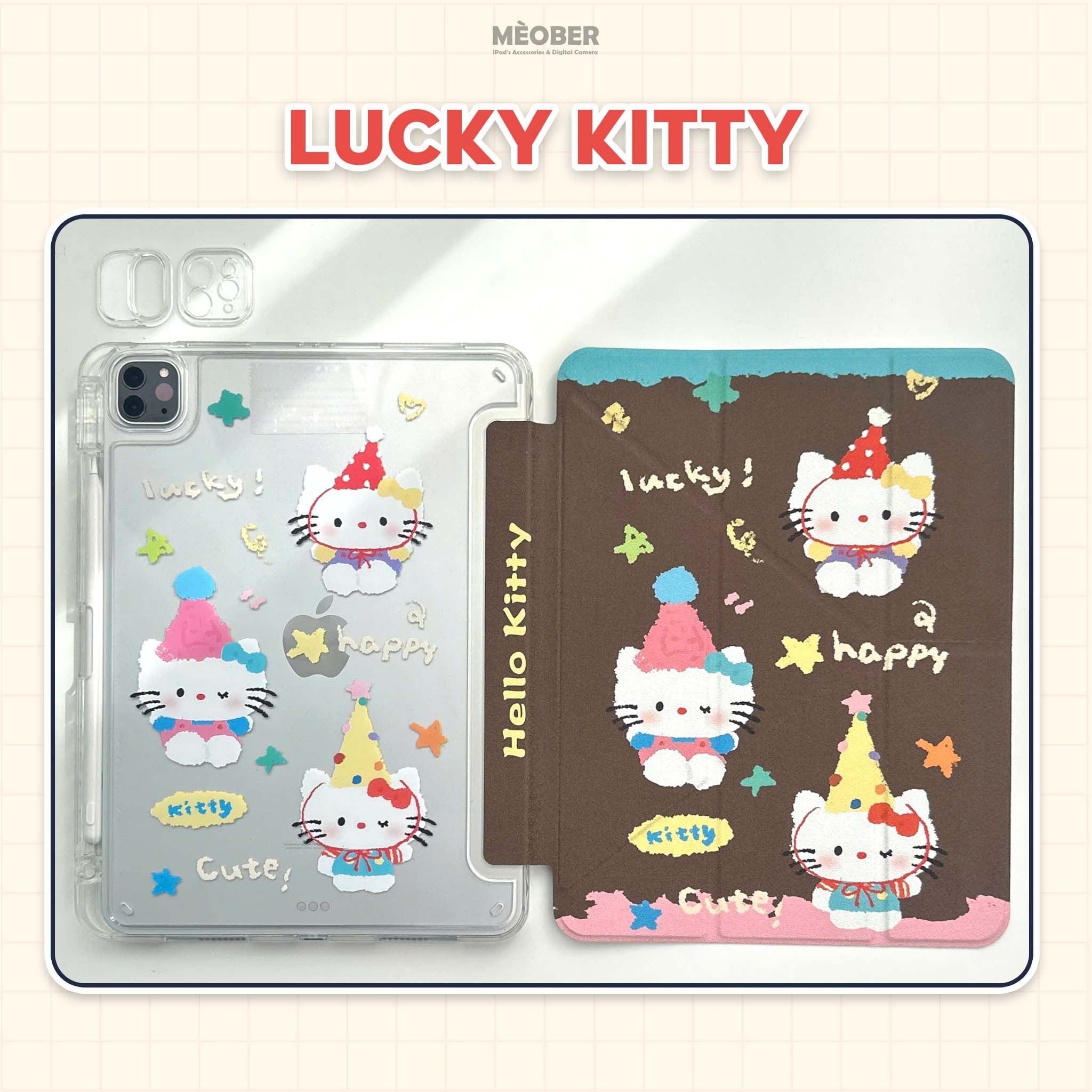  Bao da iPad Cute Origami Daily khe bút cố định gấp xếp xoay 360 cho Pro 11, Mini 6/7, Air 4/5/6/7, Gen7/8/9/10/11, Pro M4 by MèoBer 