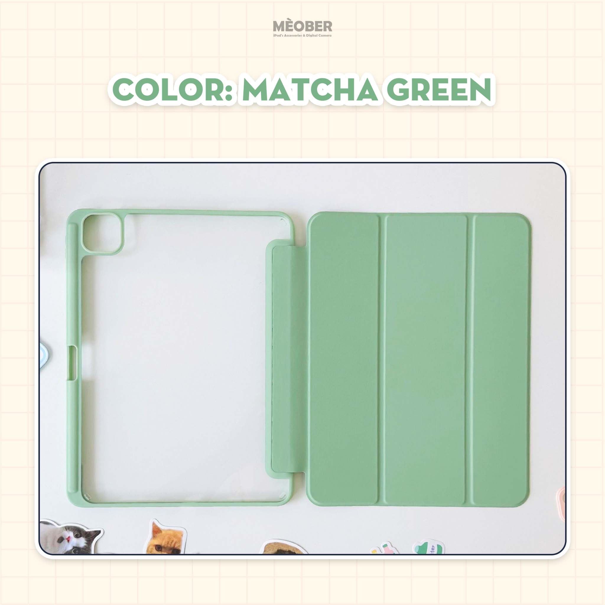  Bao da iPad Basic Acrylic tối giản, lưng trong suốt, chống vỡ, chống ố, cho Air4/5/6/7-Pro11-Gen5/6/7/8/9/10/11-ProM4 