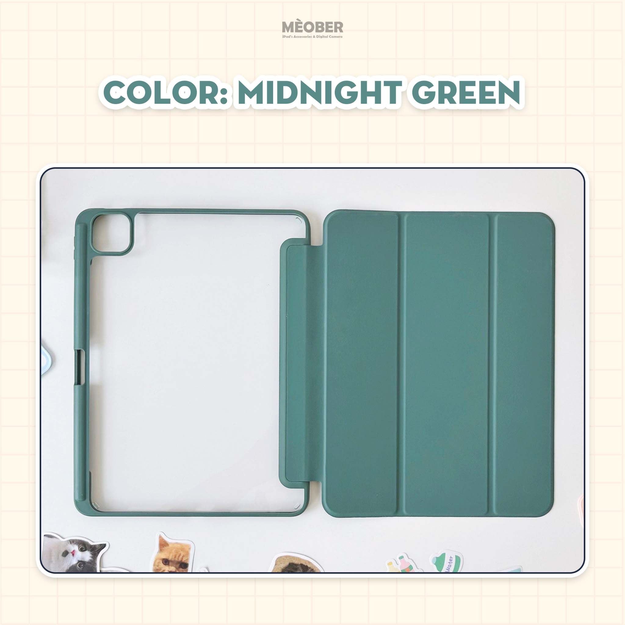  Bao da iPad Basic Acrylic tối giản, lưng trong suốt, chống vỡ, chống ố, cho Air4/5/6/7-Pro11-Gen5/6/7/8/9/10/11-ProM4 