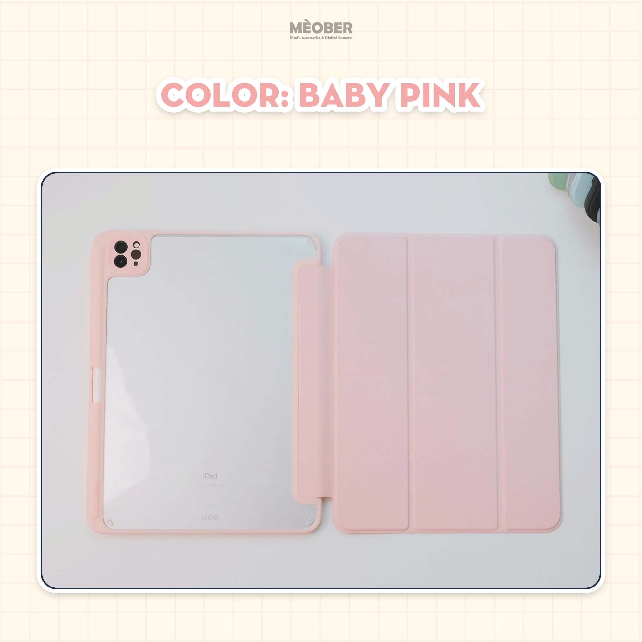  Bao da iPad Basic Acrylic tối giản, lưng trong suốt, chống vỡ, chống ố, cho Air4/5/6/7-Pro11-Gen5/6/7/8/9/10/11-ProM4 