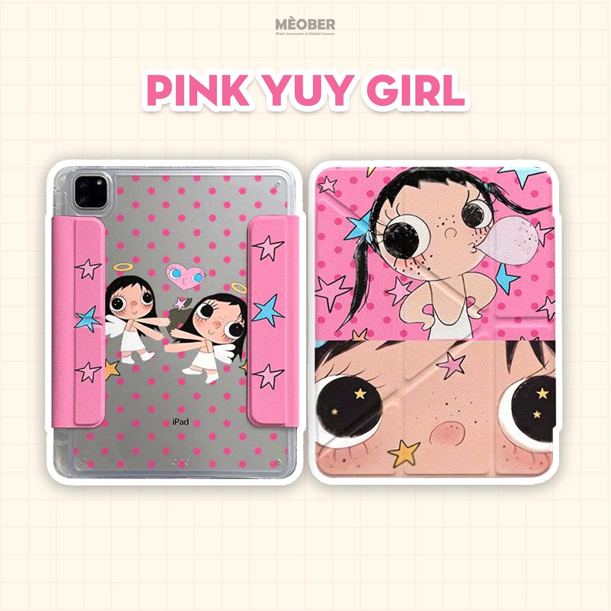  Bao da iPad Origami Cute Double Magnetic, Cover tháo rời & hít đôi dành cho iPad Gen, Pro 11, Air 2026, A16 v.v by MèoBer 