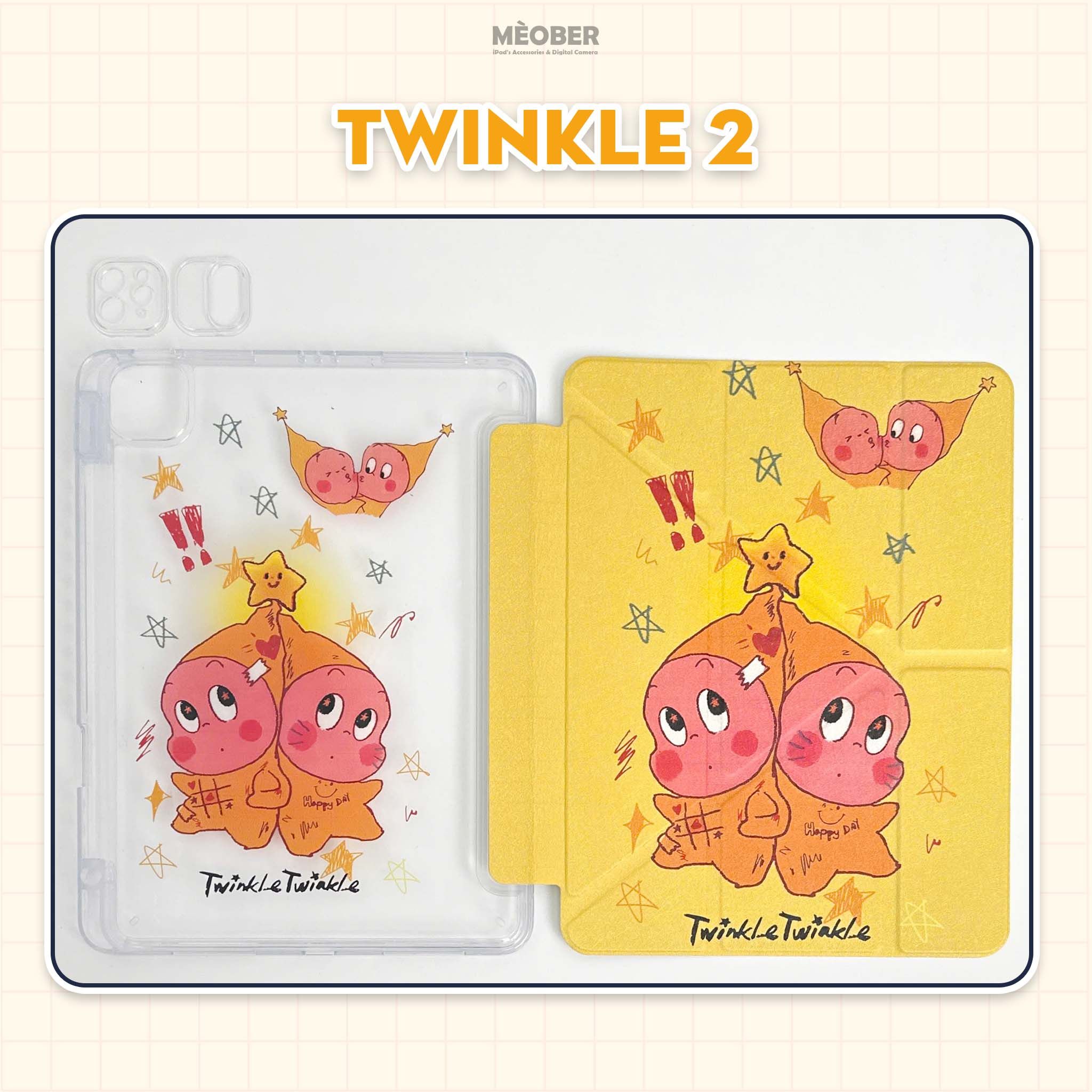  Bao da iPad Cute Origami PMART khe bút cố định gấp xếp xoay 360 cho Pro 11, Mini 6/7, Air 4/5/6/7, Gen7/8/9/10/11, Pro M4 by MèoBer 