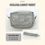  Túi đựng phụ kiện, máy ảnh, đa năng Soft Ribbon  - Thiết kế họa tiết nơ tối giản, chia ngăn thông minh by MèoBer 