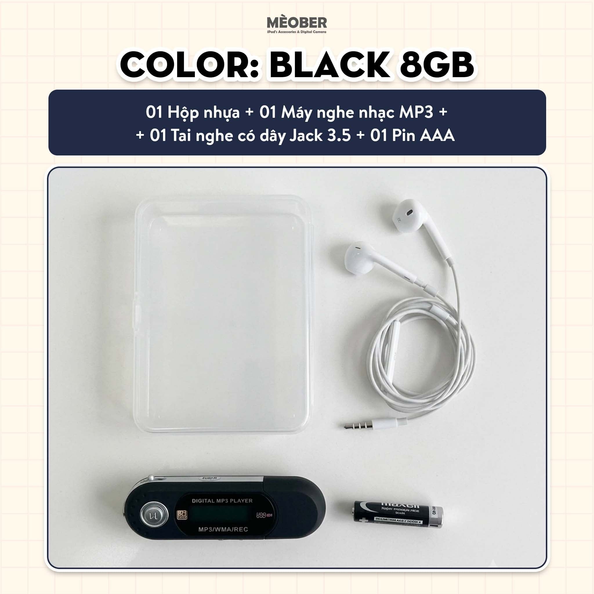  Máy nghe nhạc MP3 kỹ thuật số mini, màn hình LCD, hỗ trợ nghe Đài FM, lắp thẻ nhớ, vibe Y2K by MèoBer 