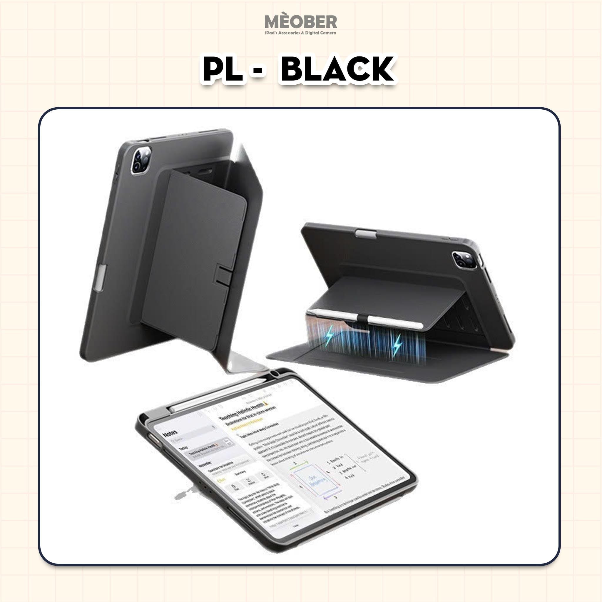  Bao da iPad Ultra Stand Cover - Có chân đứng xoay ngang dọc, siêu chống sốc by MèoBer 