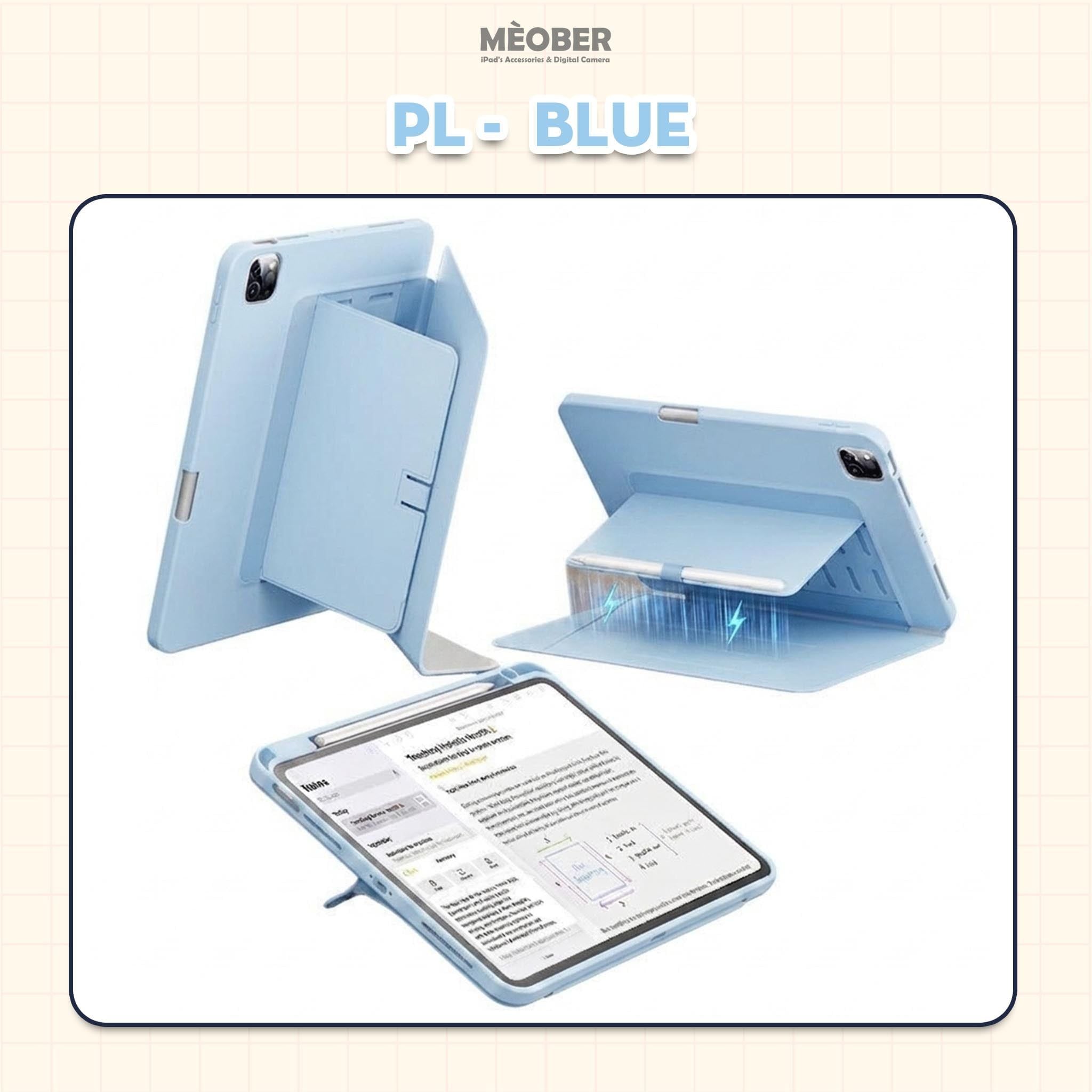 Bao da iPad Ultra Stand Cover - Có chân đứng xoay ngang dọc, siêu chống sốc by MèoBer 