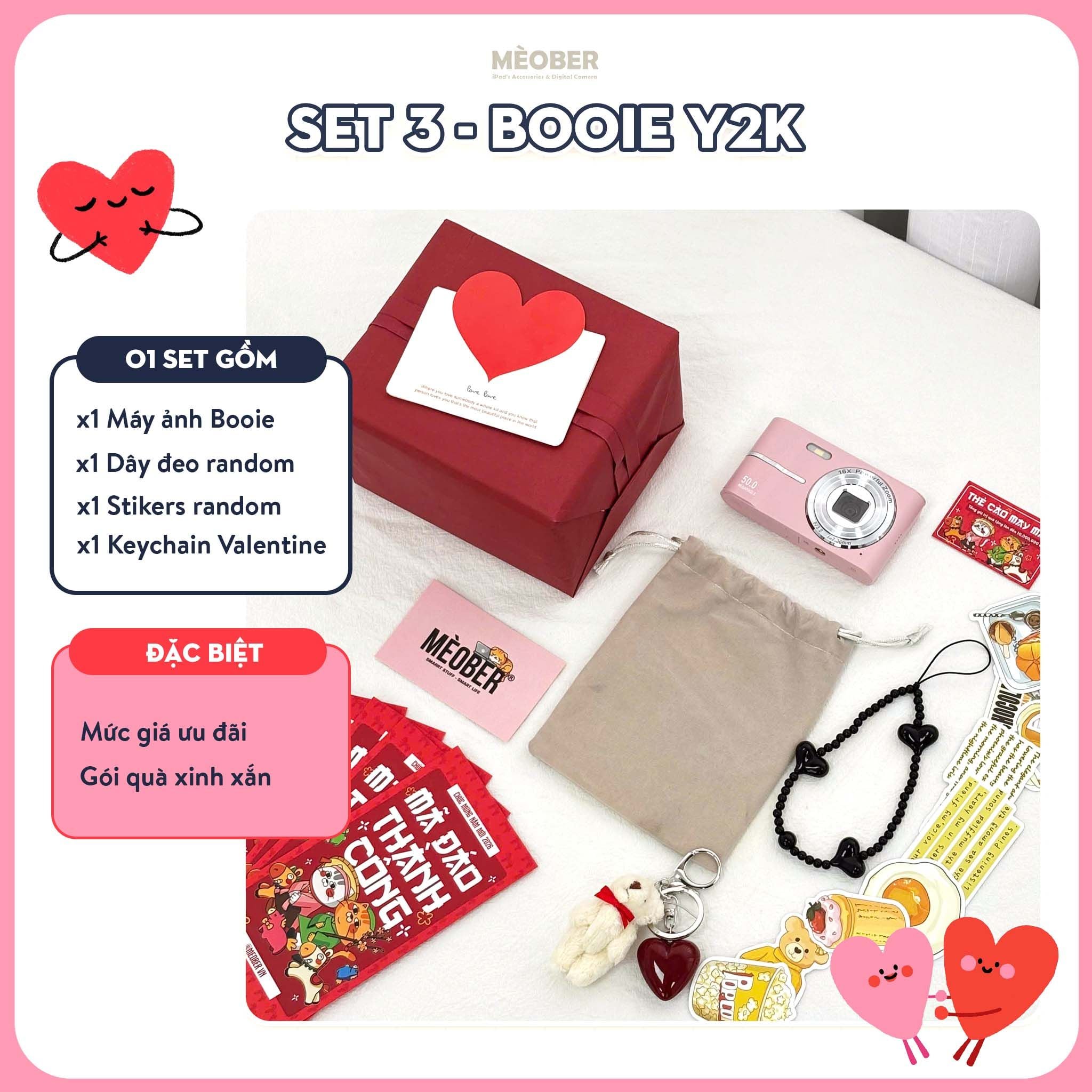  COMBO SET QUÀ VALENTINE DIGICAM - MÁY ẢNH KĨ THUẬT SỐ - READY TO GIFT BY MÈOBER 