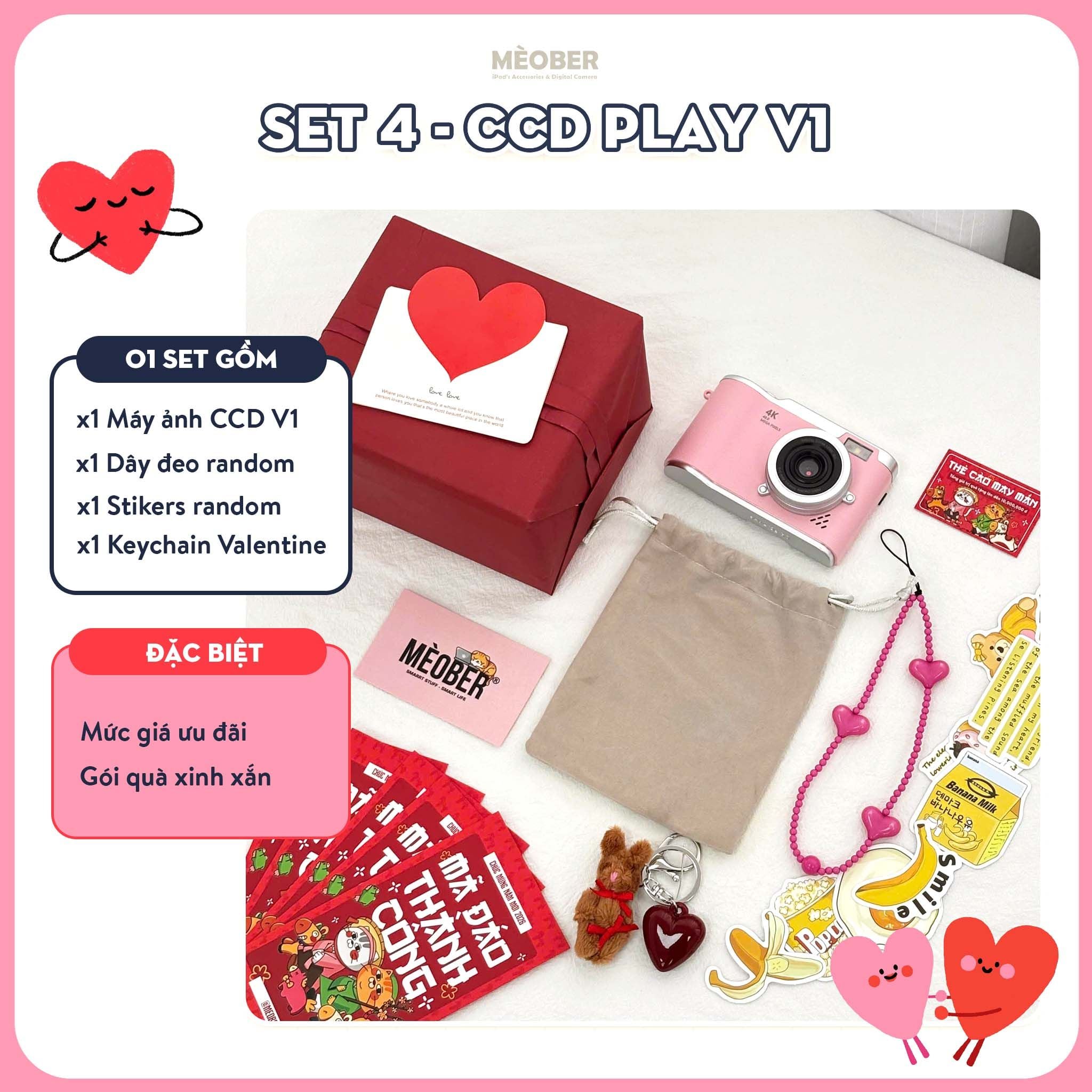  COMBO SET QUÀ VALENTINE DIGICAM - MÁY ẢNH KĨ THUẬT SỐ - READY TO GIFT BY MÈOBER 