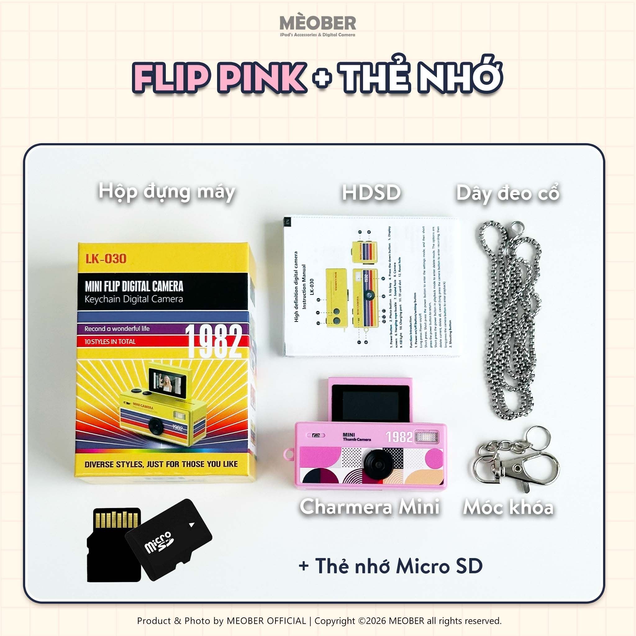  Máy ảnh kĩ thuật số digital Charmera Mini - quay chụp màu phim, màn hình lật, siêu mỏng nhỏ gọn by MèoBer 