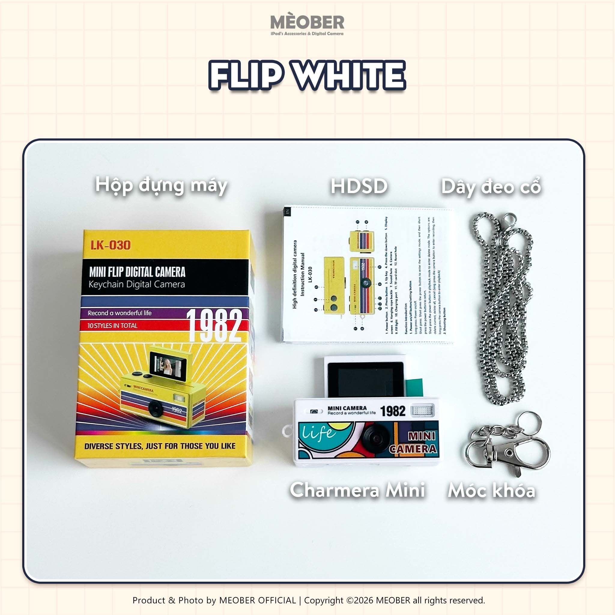  Máy ảnh kĩ thuật số digital Charmera Mini - quay chụp màu phim, màn hình lật, siêu mỏng nhỏ gọn by MèoBer 