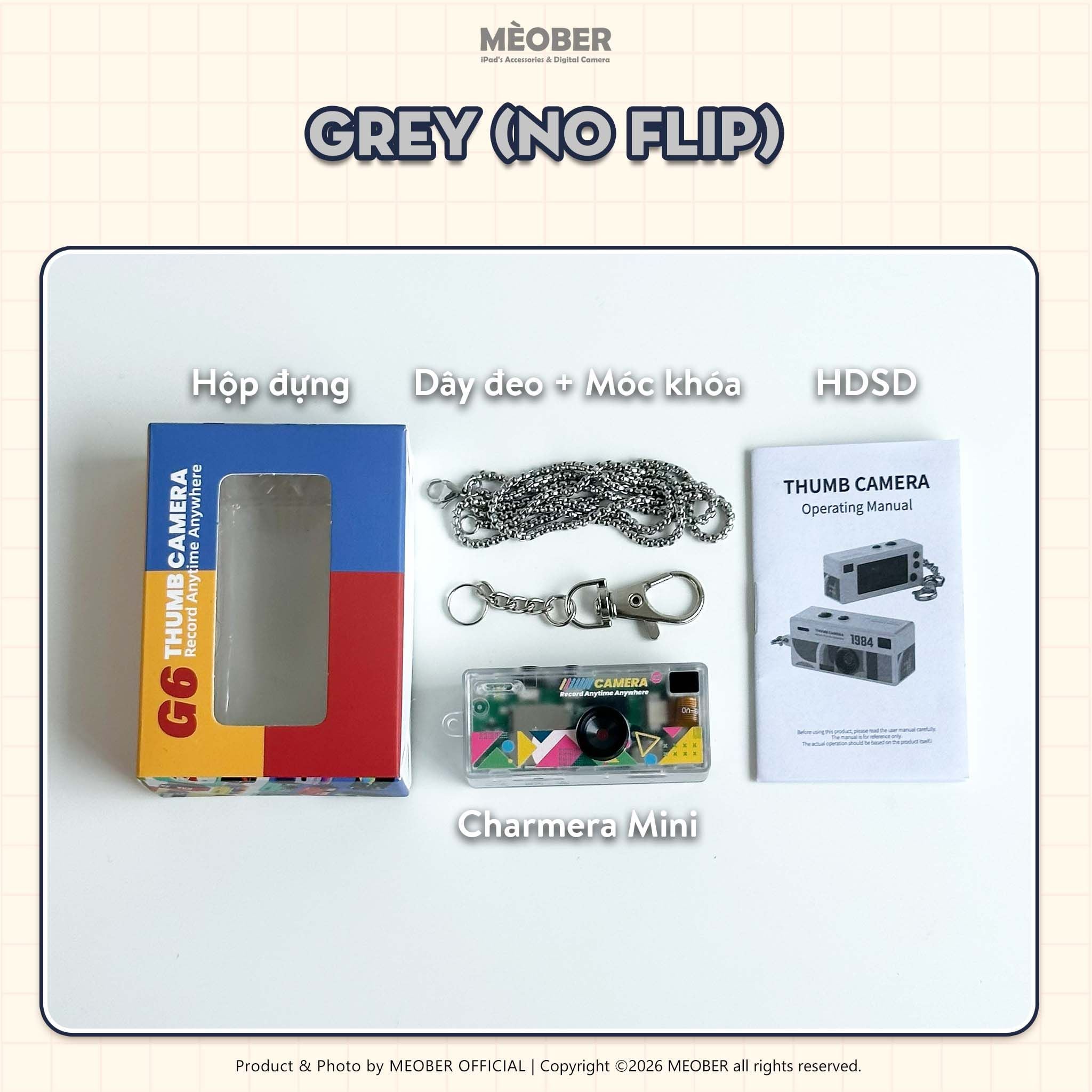  Máy ảnh kĩ thuật số digital Charmera Mini - quay chụp màu phim, màn hình lật, siêu mỏng nhỏ gọn by MèoBer 