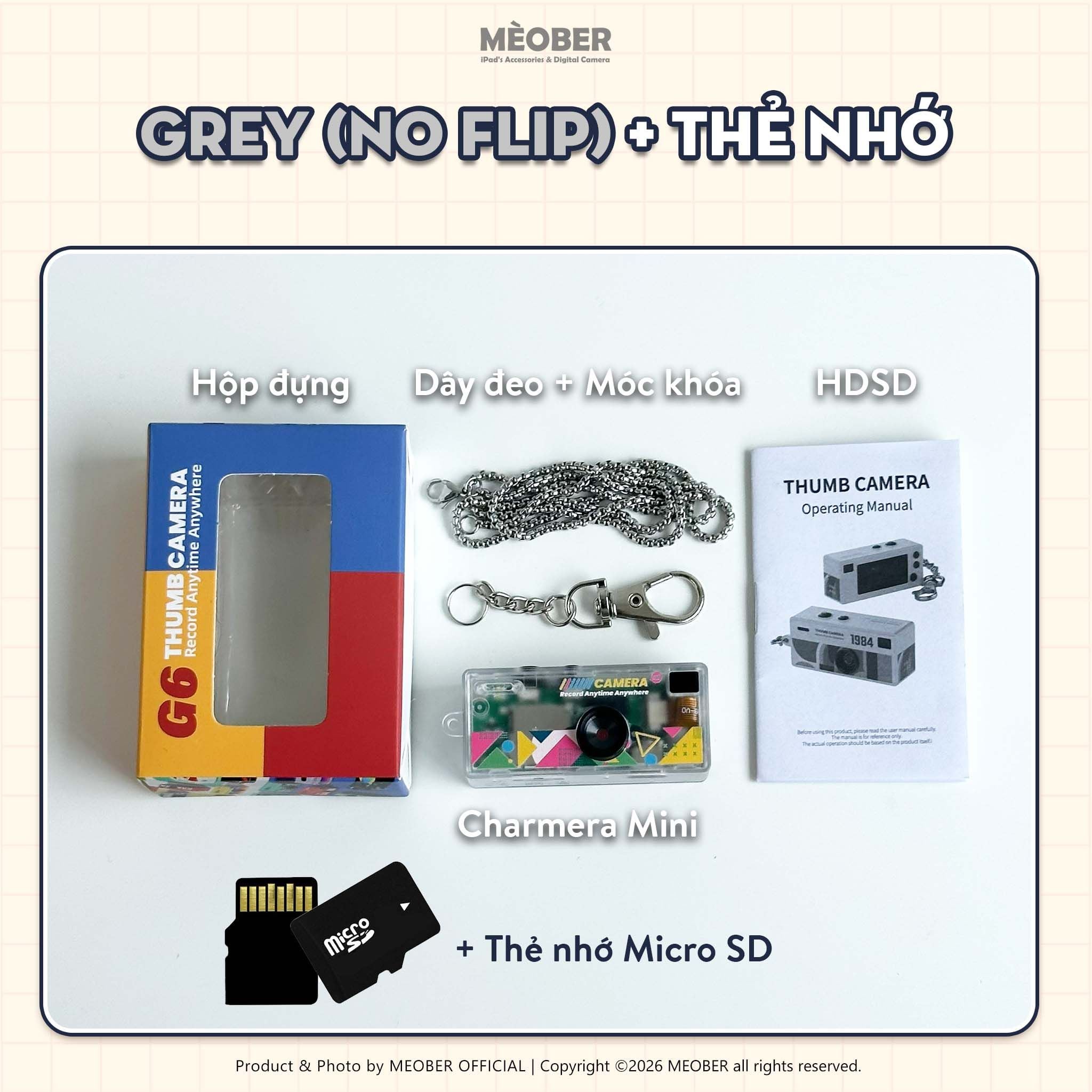 Máy ảnh kĩ thuật số digital Charmera Mini - quay chụp màu phim, màn hình lật, siêu mỏng nhỏ gọn by MèoBer 