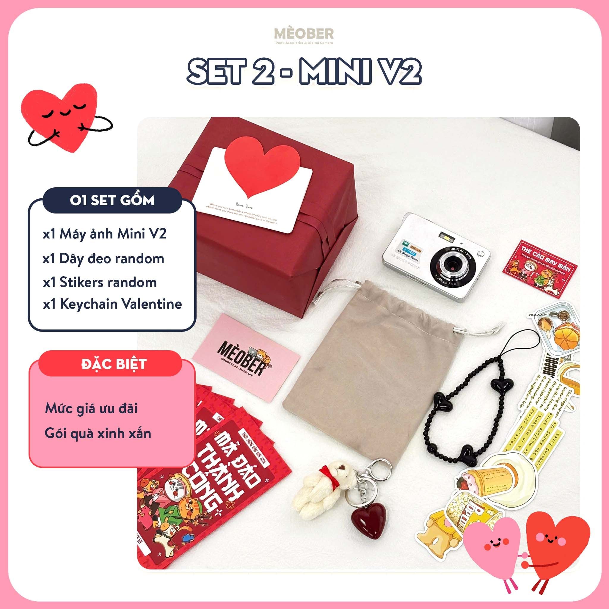  COMBO SET QUÀ VALENTINE DIGICAM - MÁY ẢNH KĨ THUẬT SỐ - READY TO GIFT BY MÈOBER 