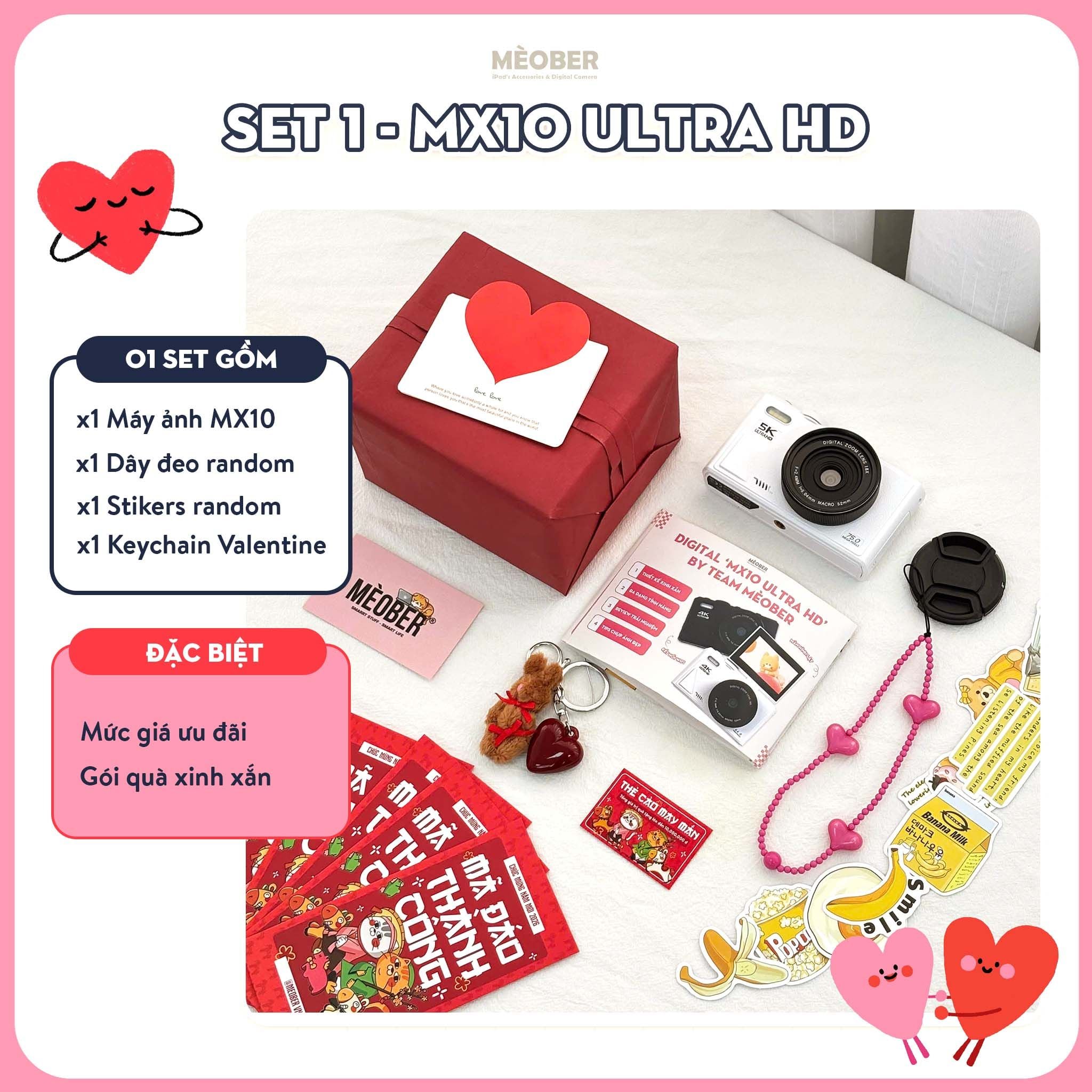  COMBO SET QUÀ VALENTINE DIGICAM - MÁY ẢNH KĨ THUẬT SỐ - READY TO GIFT BY MÈOBER 