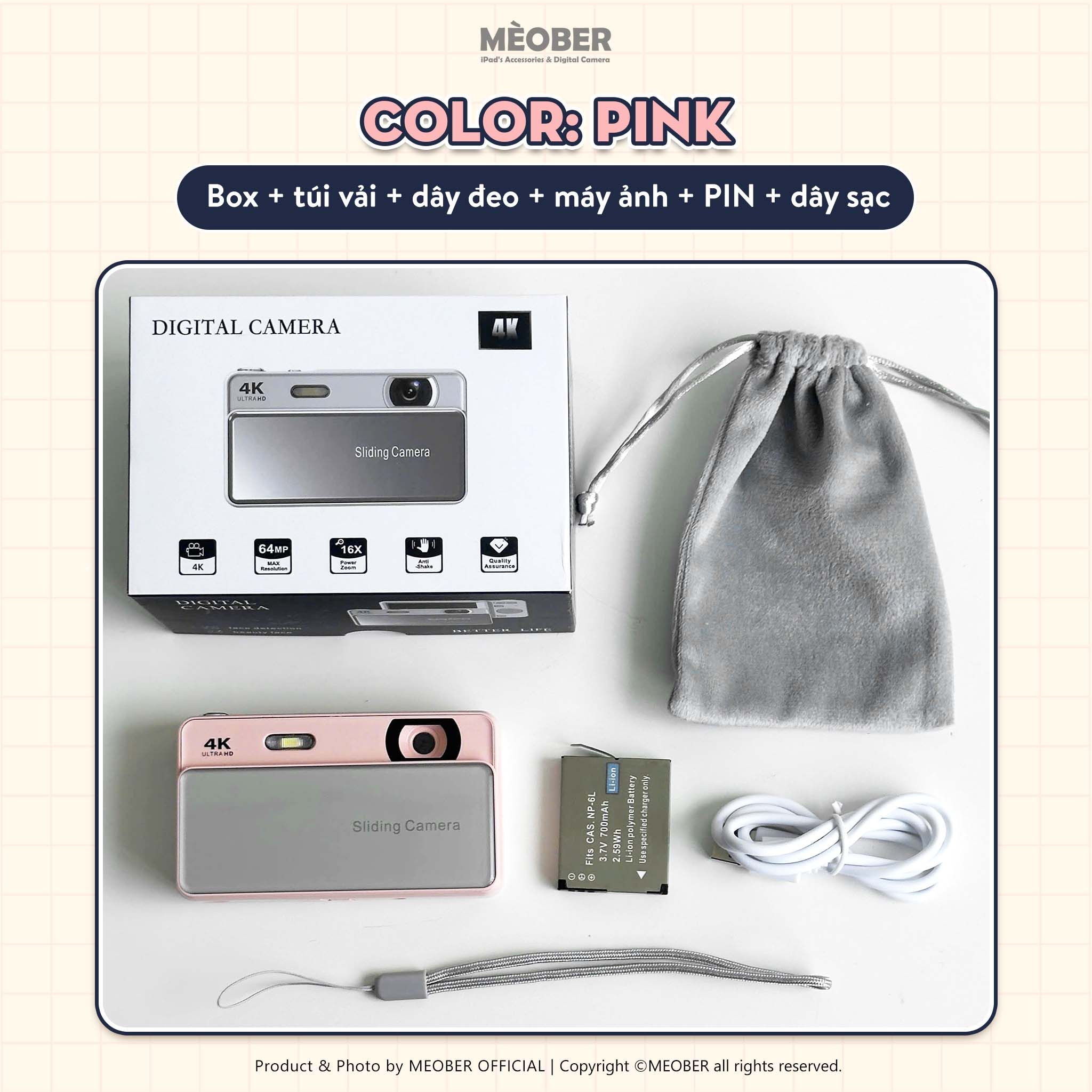  [Tặng thẻ nhớ] Máy Chụp Hình Nắp Trượt Digital Sliding - Chụp giả lập màu phim, quay video 4K by MèoBer 