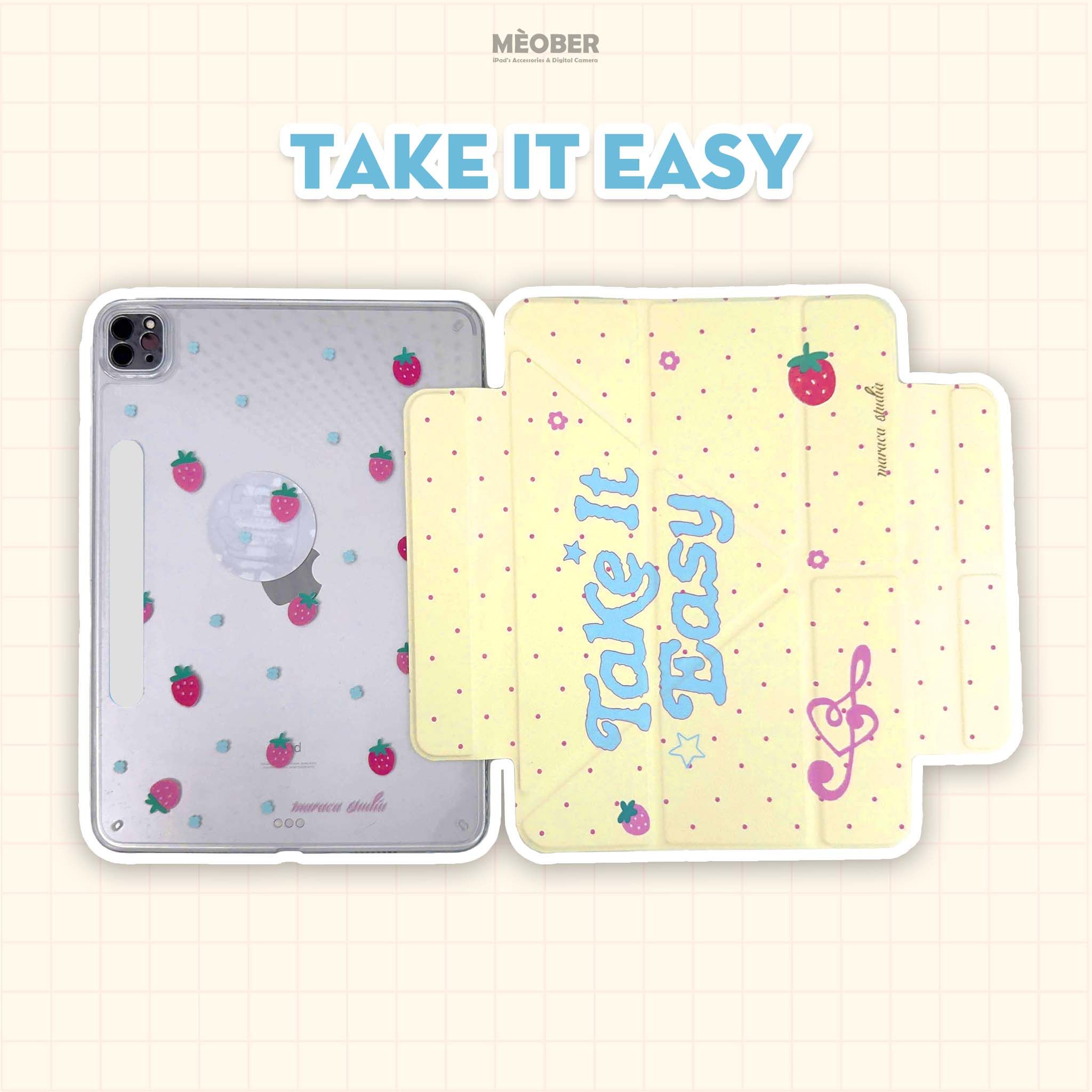  Bao da iPad Origami Cute Double Magnetic, Cover tháo rời & hít đôi dành cho iPad Gen, Pro 11, Air 2026, A16 v.v by MèoBer 