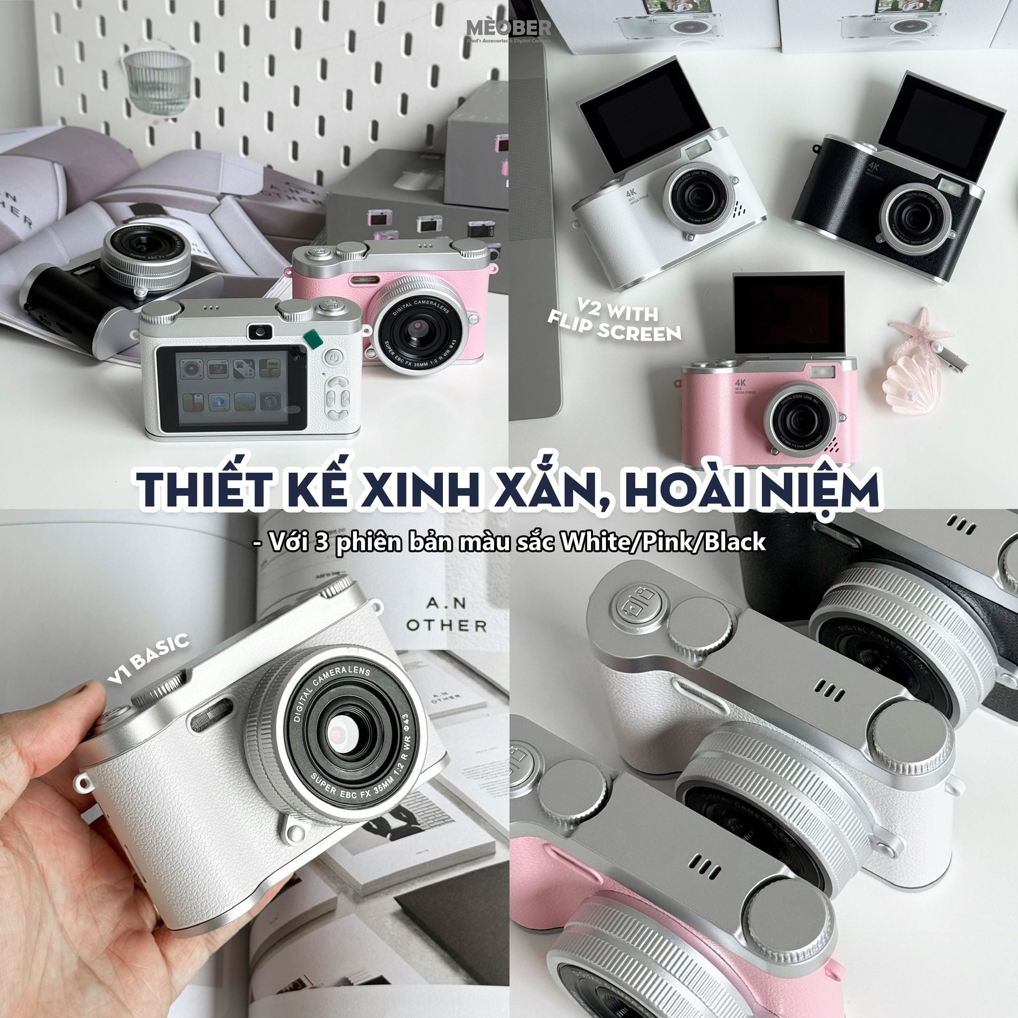  [Tặng thẻ nhớ] Máy ảnh kĩ thuật số digital CCD Play Camera - quay, chụp vintage, nhỏ gọn phong cách Children Y2K tích hợp nghe nhạc, chơi game by MèoBer 