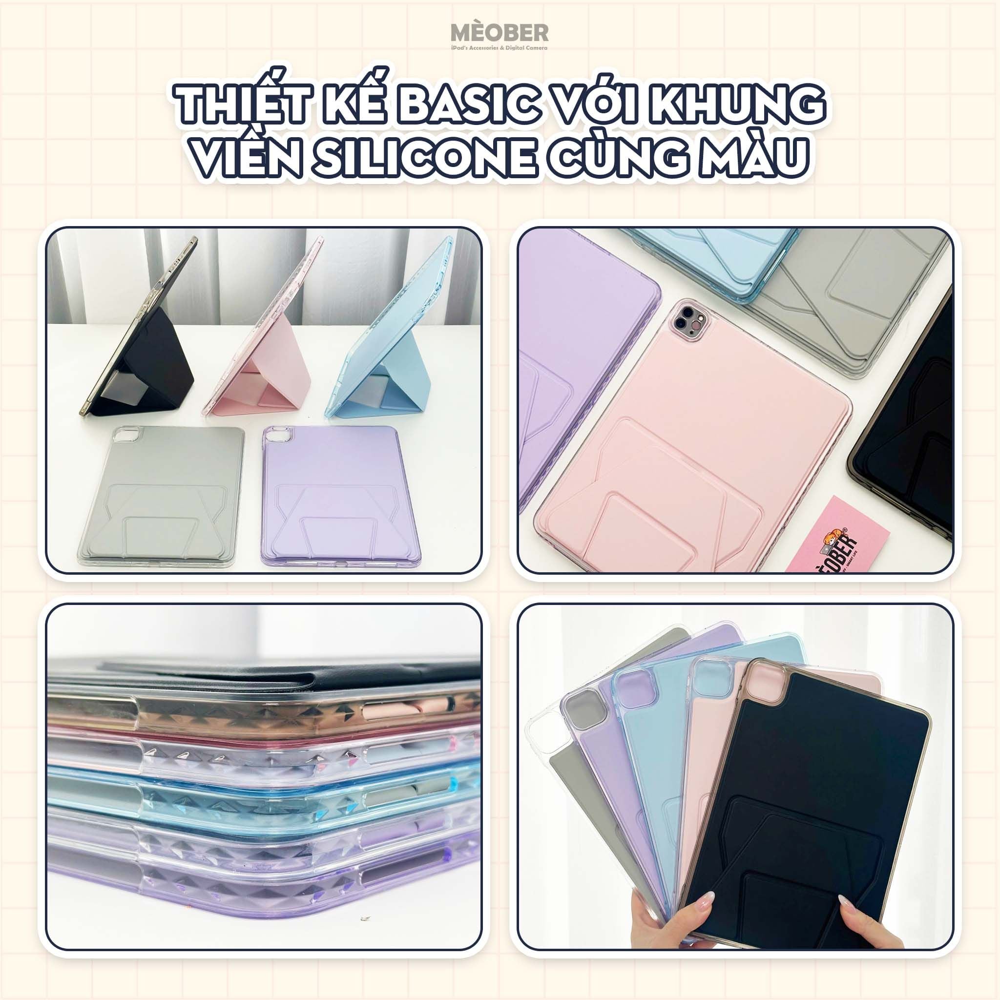  Ốp lưng iPad kiêm giá đỡ Basic Flexible Stand - Có chân đứng xoay ngang dọc, Chống sốc, va đập, Chống trầy xước by MèoBer 