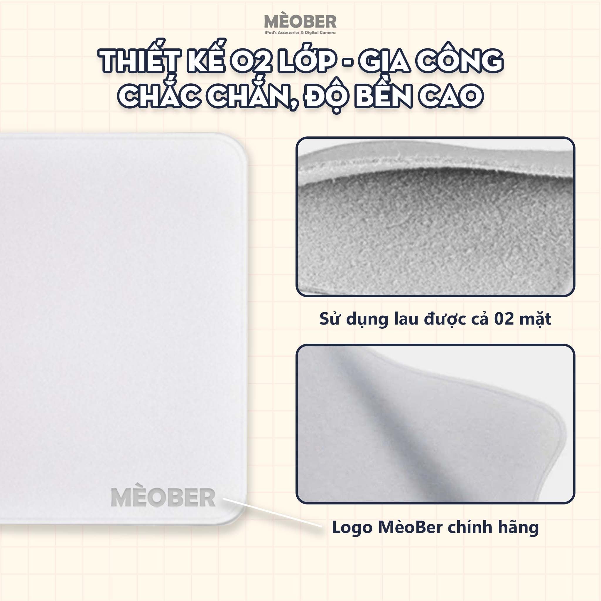  Khăn lau màn hình Premium Polishing Cloth Microfiber by MèoBer cho điện thoại, iPad, MacBook, Digicam 