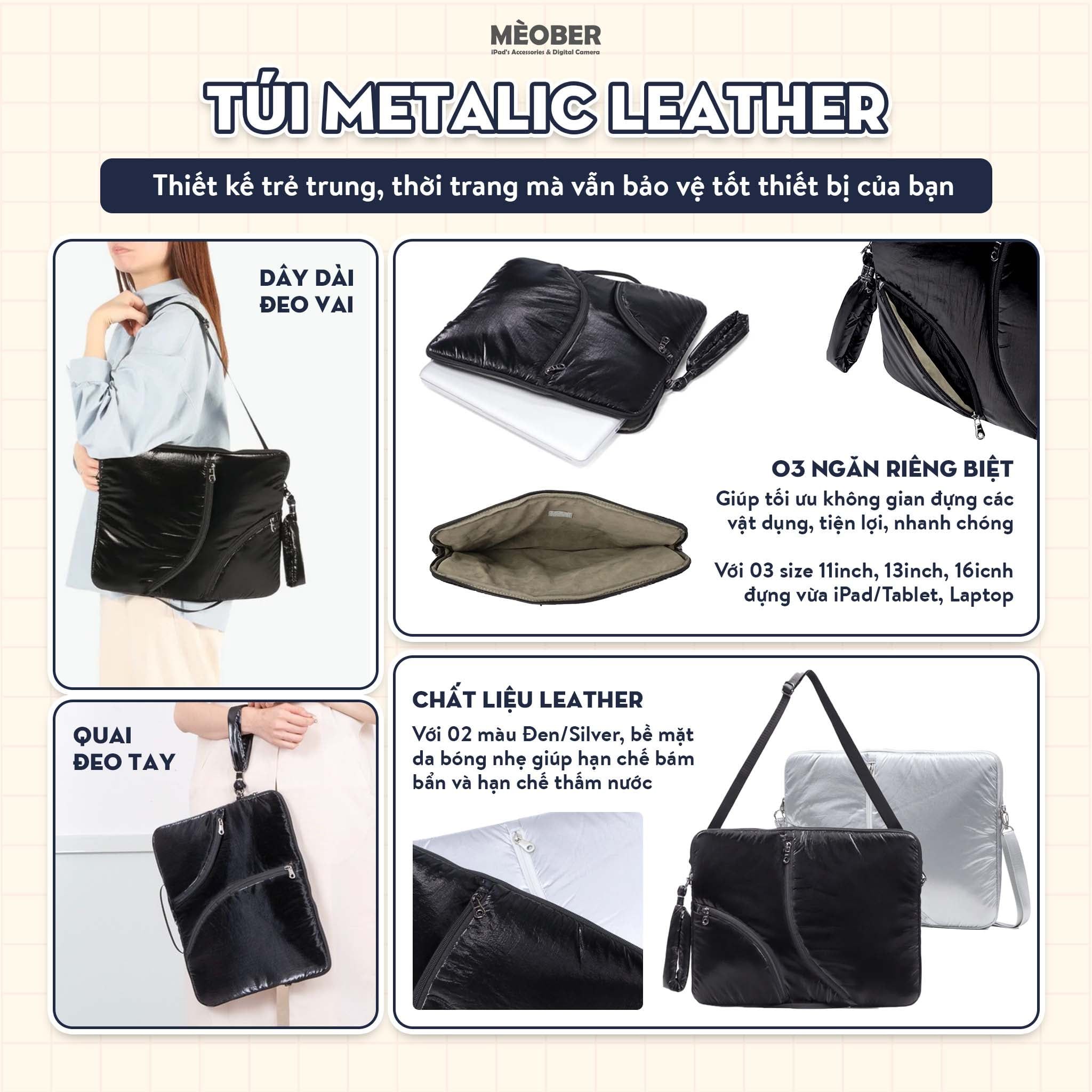  Túi chống sốc có quai đeo & xách cho iPad & Laptop - Thiết kế đơn giản, phong cách nữ tính by MèoBer 