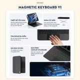  Bao Da Kèm Bàn Phím Magnetic Keyboard cho iPad Air 4/5/6/7, Pro 11 12,9, Pro M4, Gen 10/11 A16 by MèoBer 