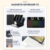  Bao Da Kèm Bàn Phím Magnetic Keyboard cho iPad Air 4/5/6/7, Pro 11 12,9, Pro M4, Gen 10/11 A16 by MèoBer 