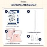  Combo phụ kiện iPad Starter Pack - Gồm 01 Bút Cảm ứng, 01 Ốp Bao Da Xoay dọc, 02 dán màn hình BerPaper by MèoBer 
