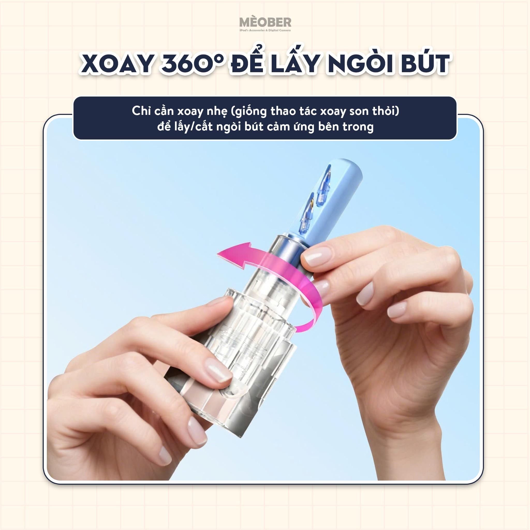  Hộp đựng ngòi bút cảm ứng kiểu thỏi son Lipstick 